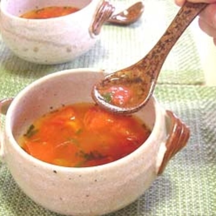 寒天屋さんのとろ～りしそとトマトのスープ